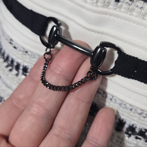 White House Black Market Sheath Ivory White With Tweed Detail NWT Sz 10 - Picture 7 of 12